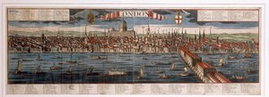 London (kézzel színezett gravírozás)